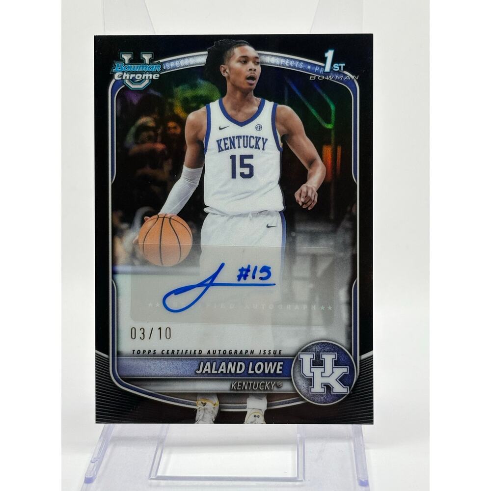 2025-26 Bowman Chrome Jaland Lowe 1st Black Refractor Auto 3/10 SSP Kentucky